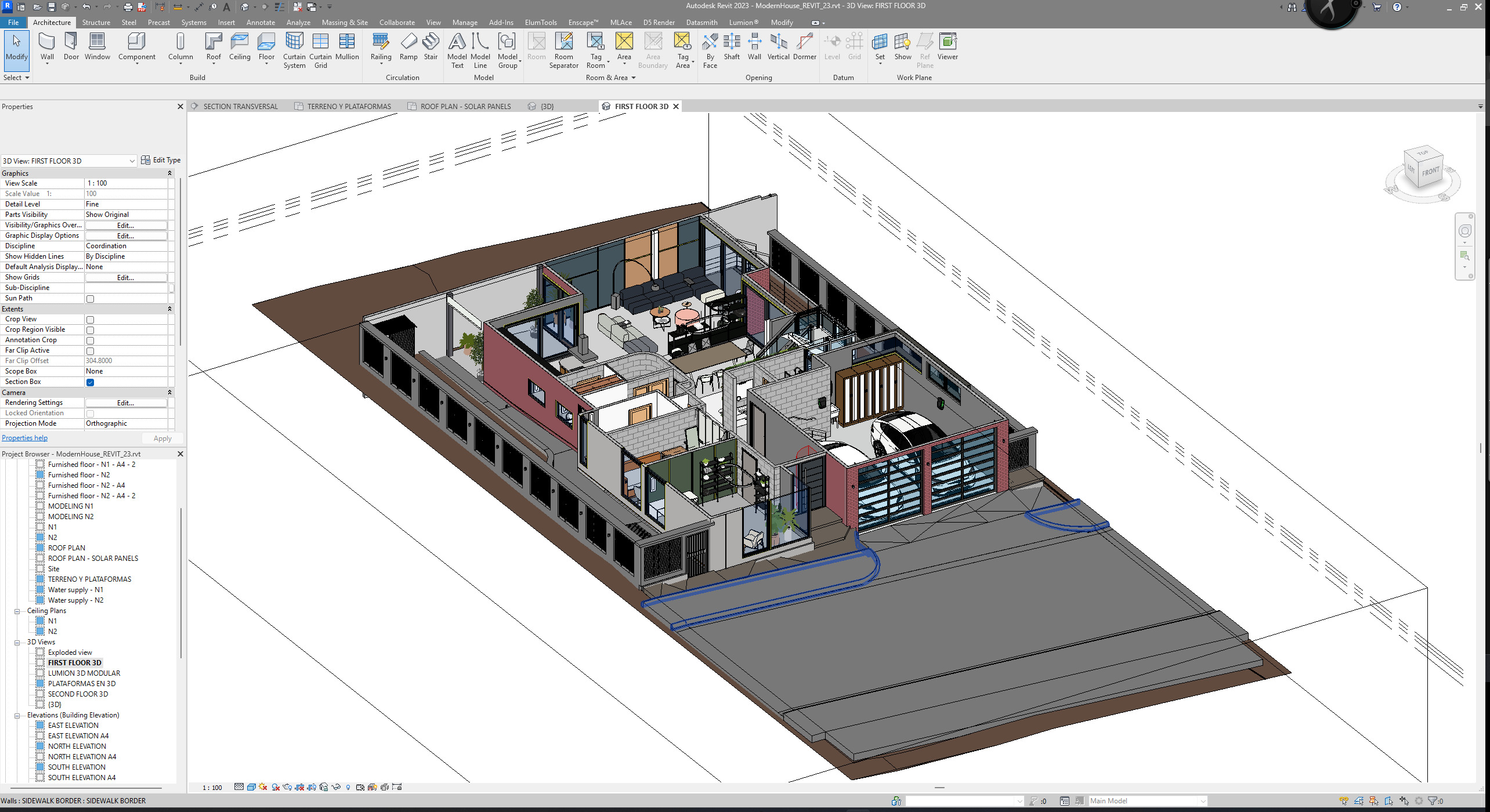 Modern House  Complete Revit and Lumion Fully Furnished 3D model_14