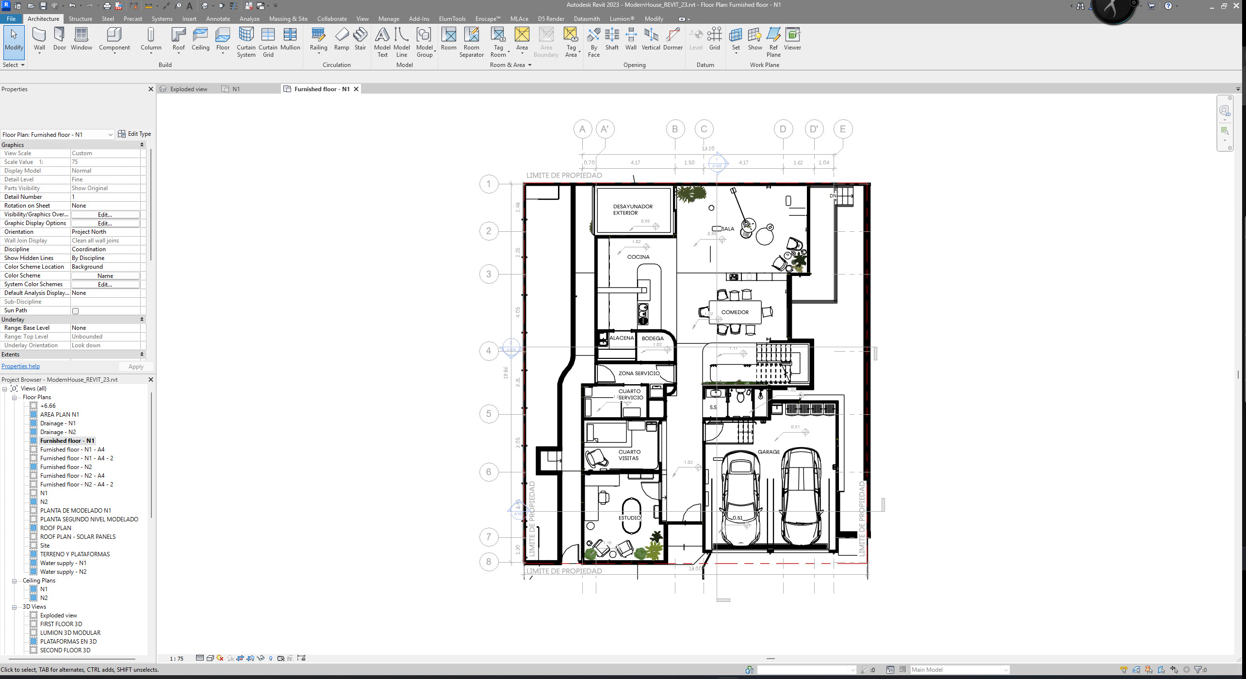 Modern House  Complete Revit and Lumion Fully Furnished 3D model_19
