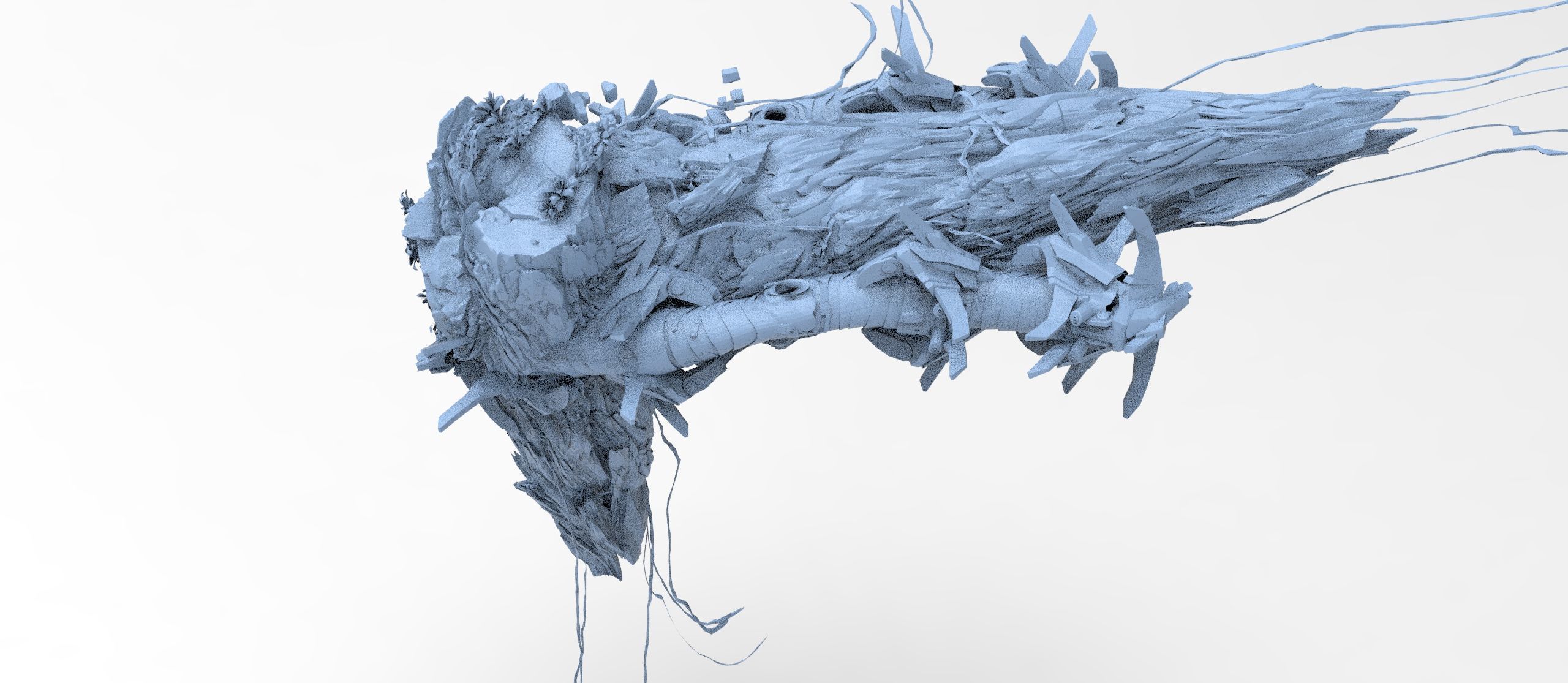 Deep Asteroid mine facility exterior 2 3D model_1