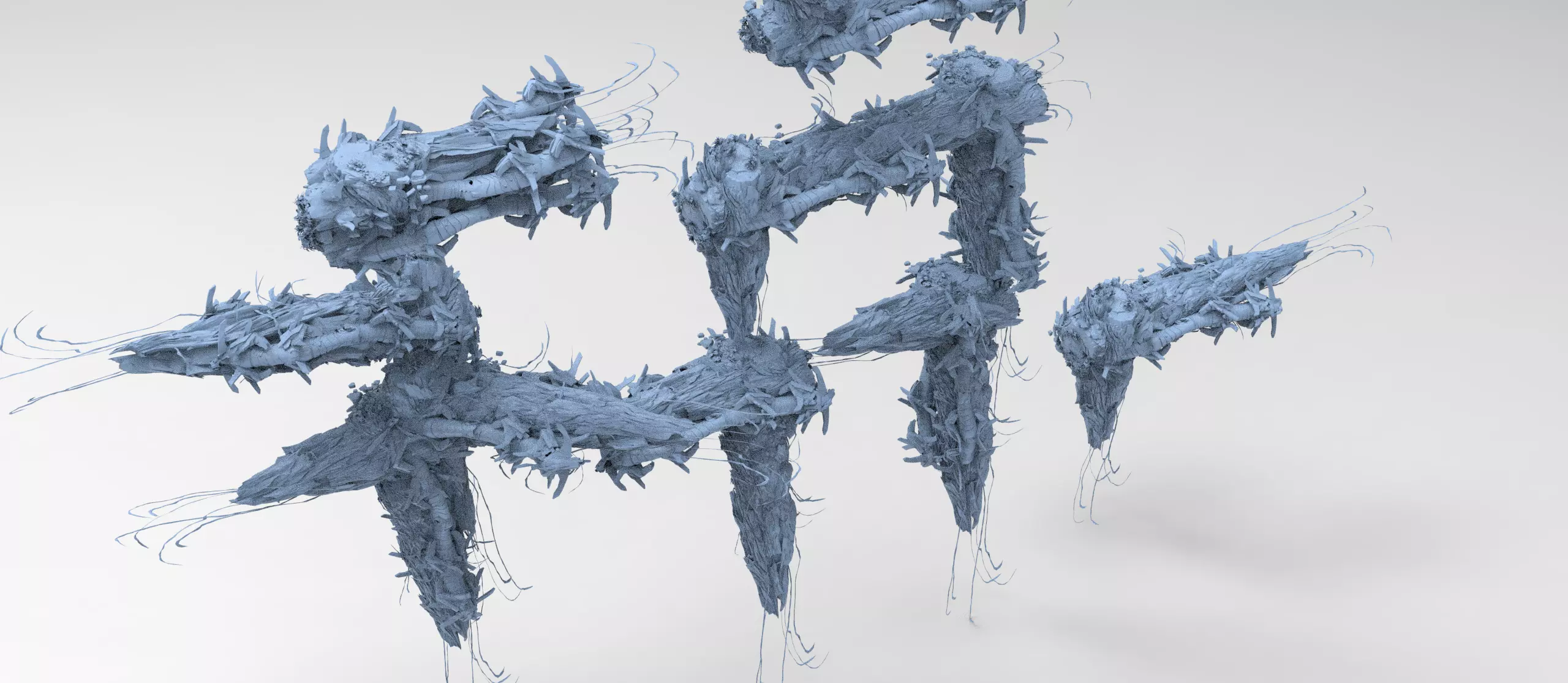 Deep Asteroid mine facility exterior collection 2 3D model_0