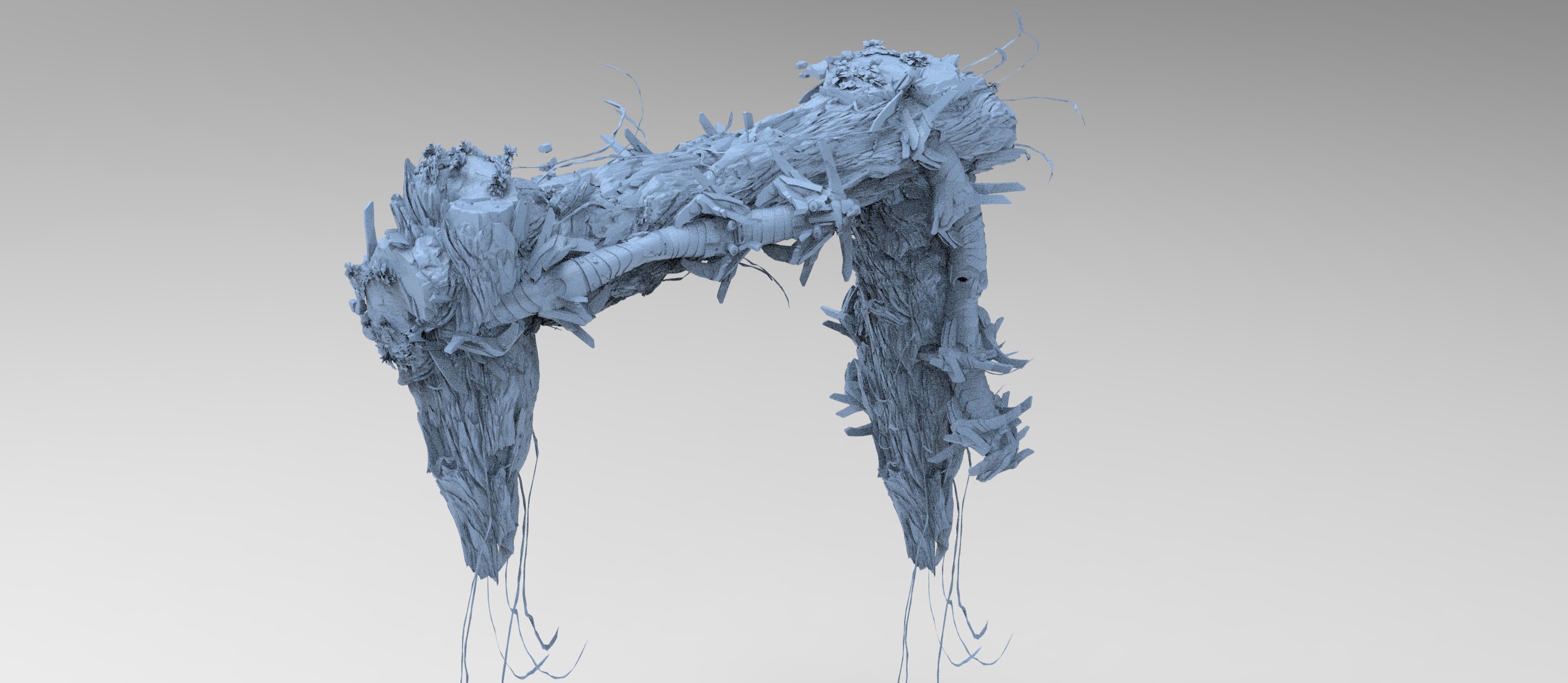 Deep Asteroid mine facility exterior collection 2 3D model_2