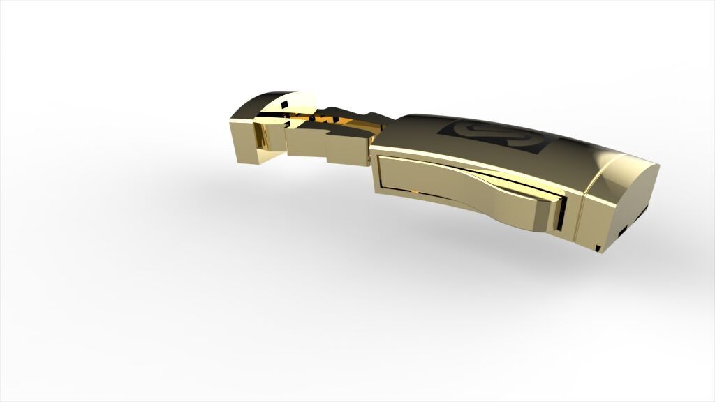 9mm monaco box claps lock for cuban chain 3D print model 3D print model_1