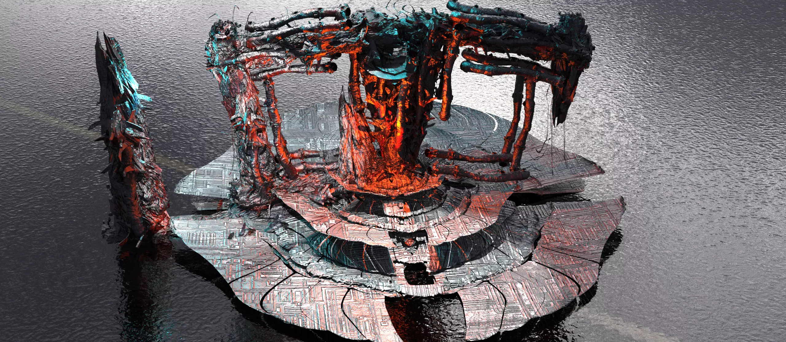 Deep ocean leviathan monster station 3 3D model_0