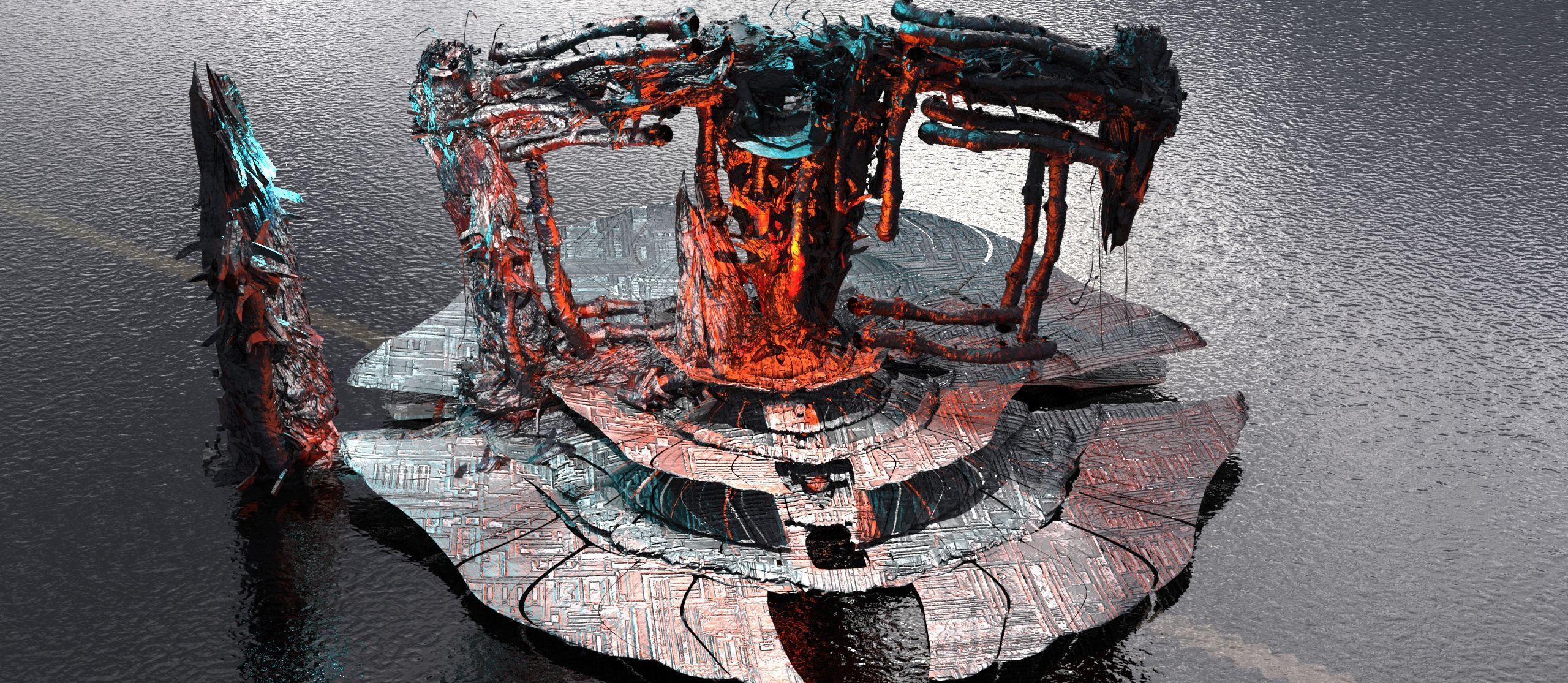 Deep ocean leviathan monster station 3 3D model_2