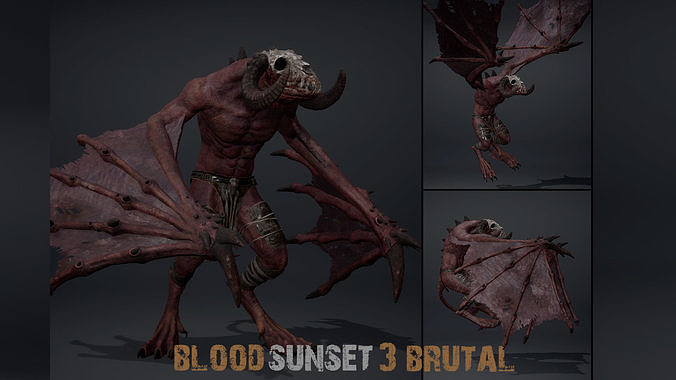 Bloodsunset 3 Brutal Low-poly 3D model