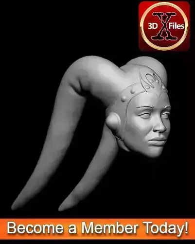 Star wars Head sculpt - Twilek Oola  - Action Figure head 3D print model