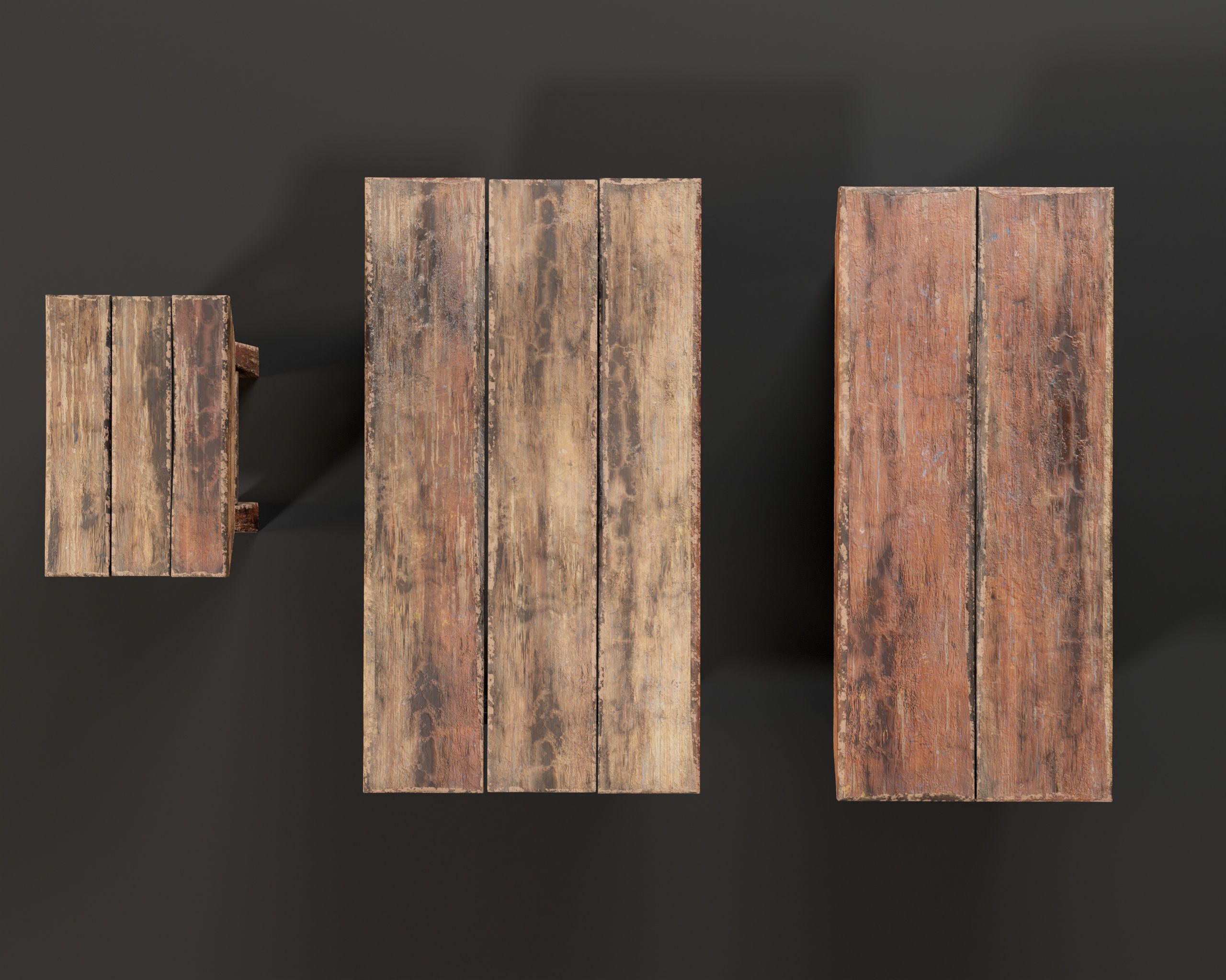 Japanese Workstation Bench Set  Low-poly 3D model_6