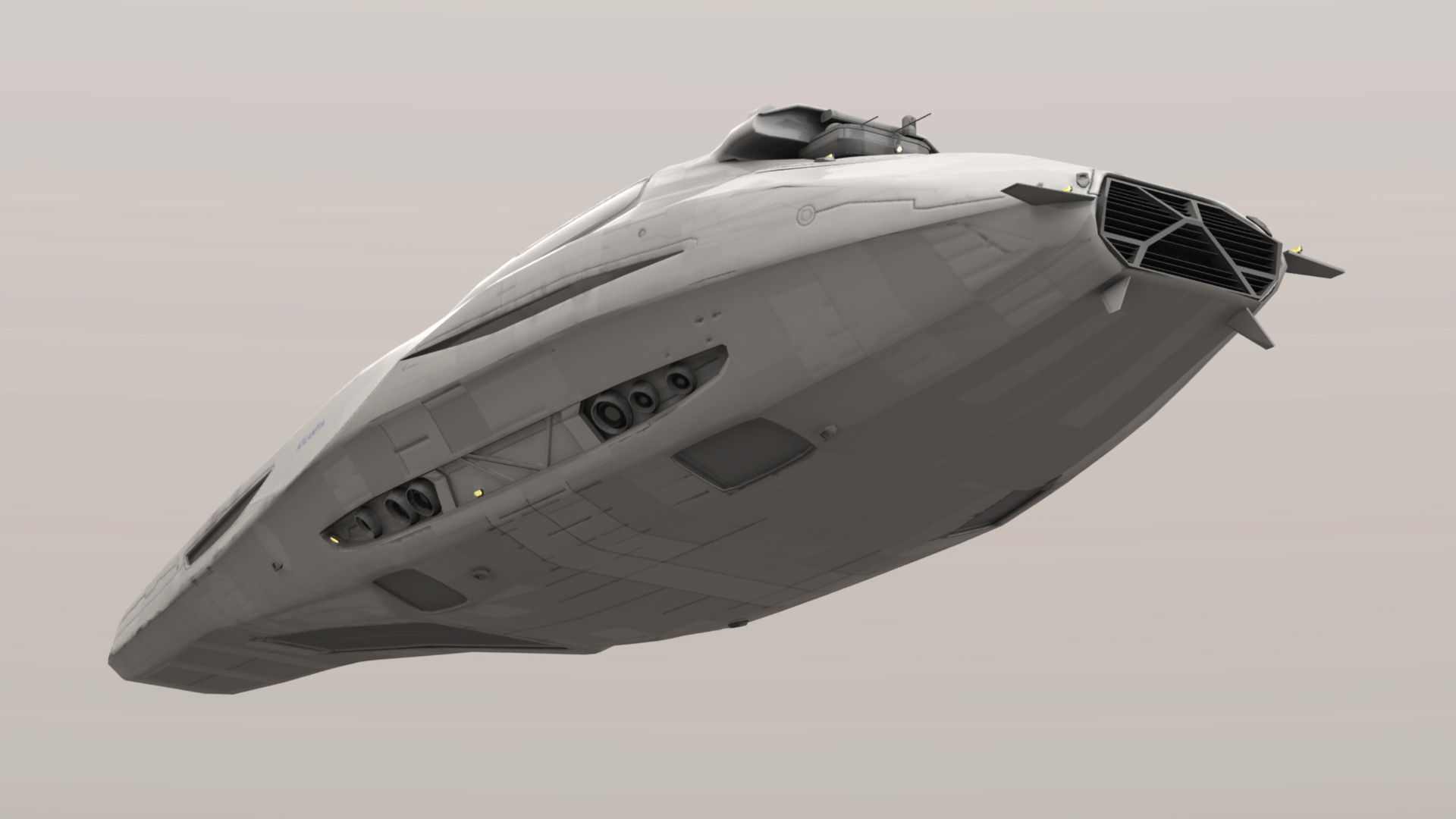 Space yacht 3D model_5