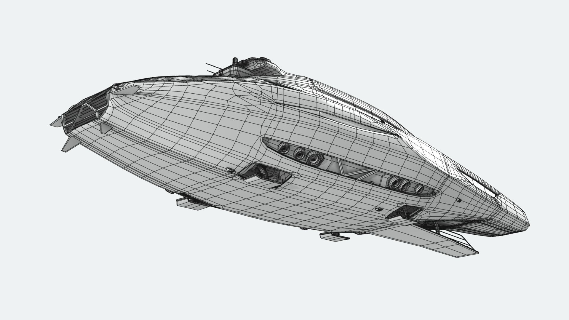 Space yacht 3D model_11