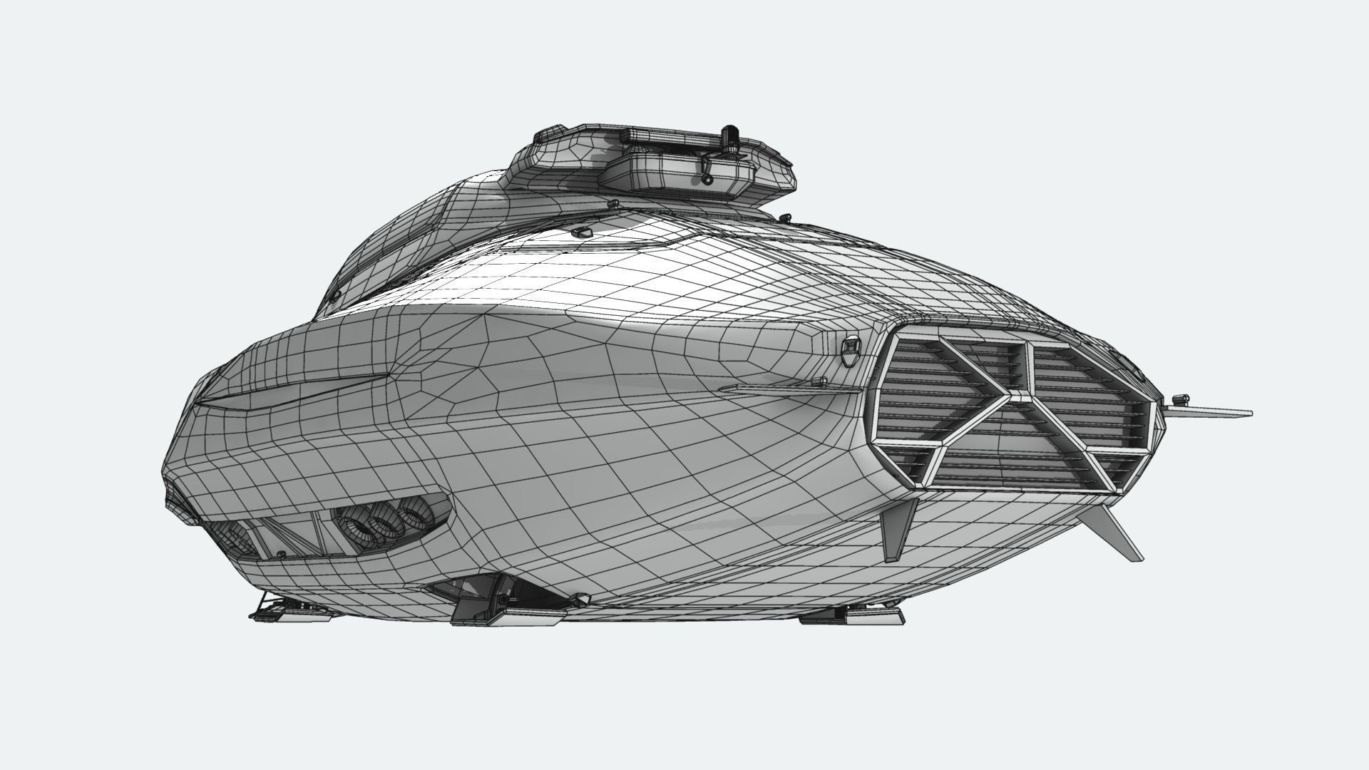 Space yacht 3D model_8