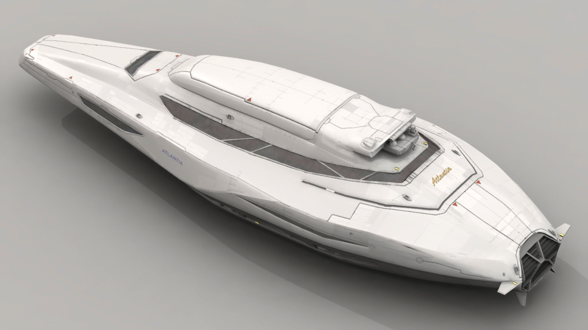 Space yacht 3D model_3