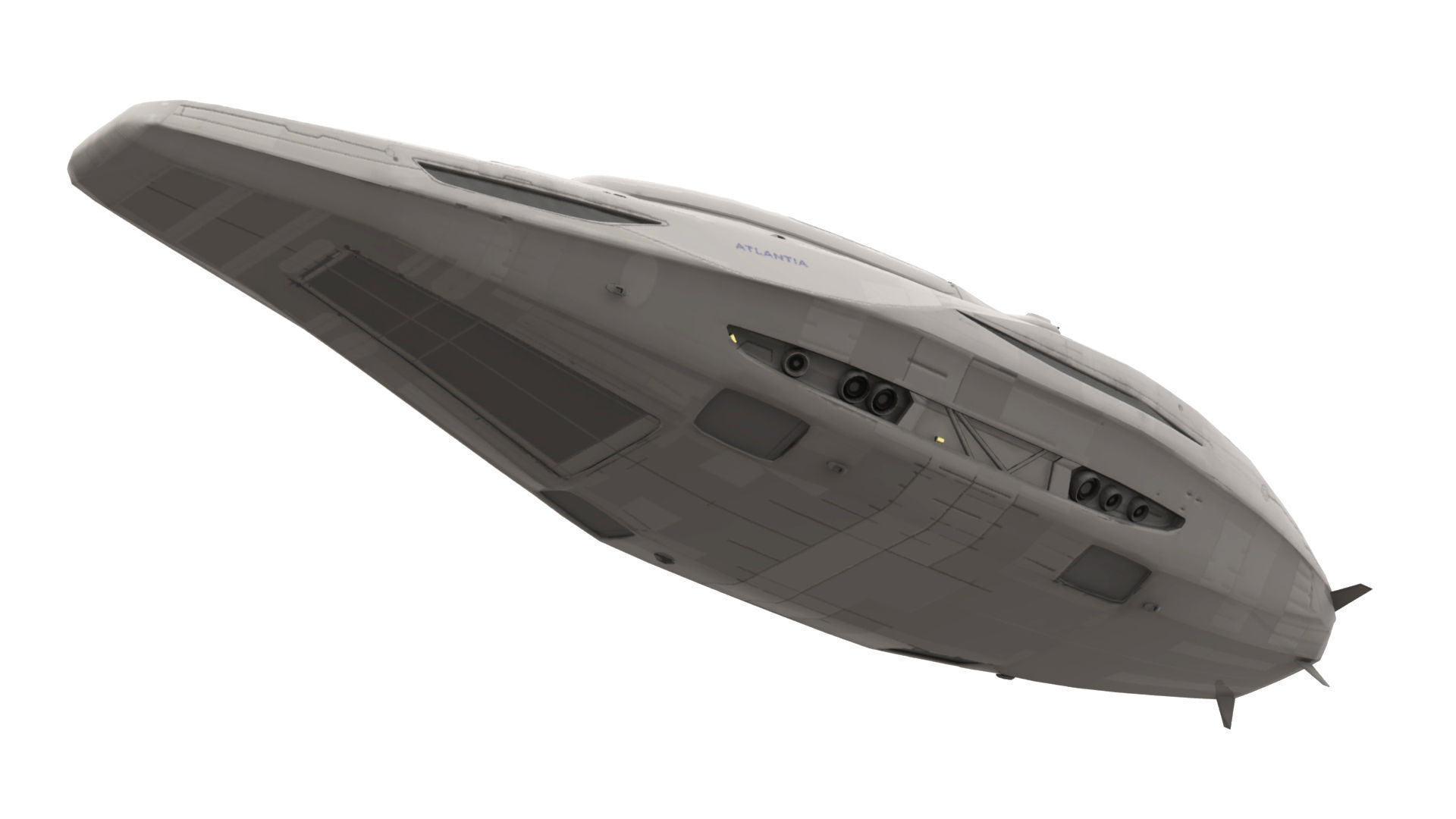 Space yacht 3D model_4