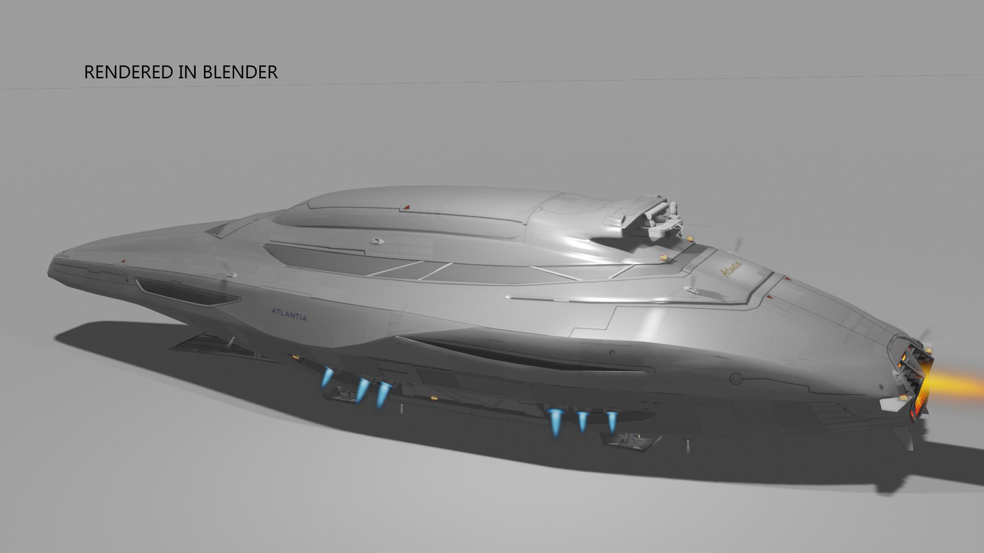 Space yacht 3D model_23