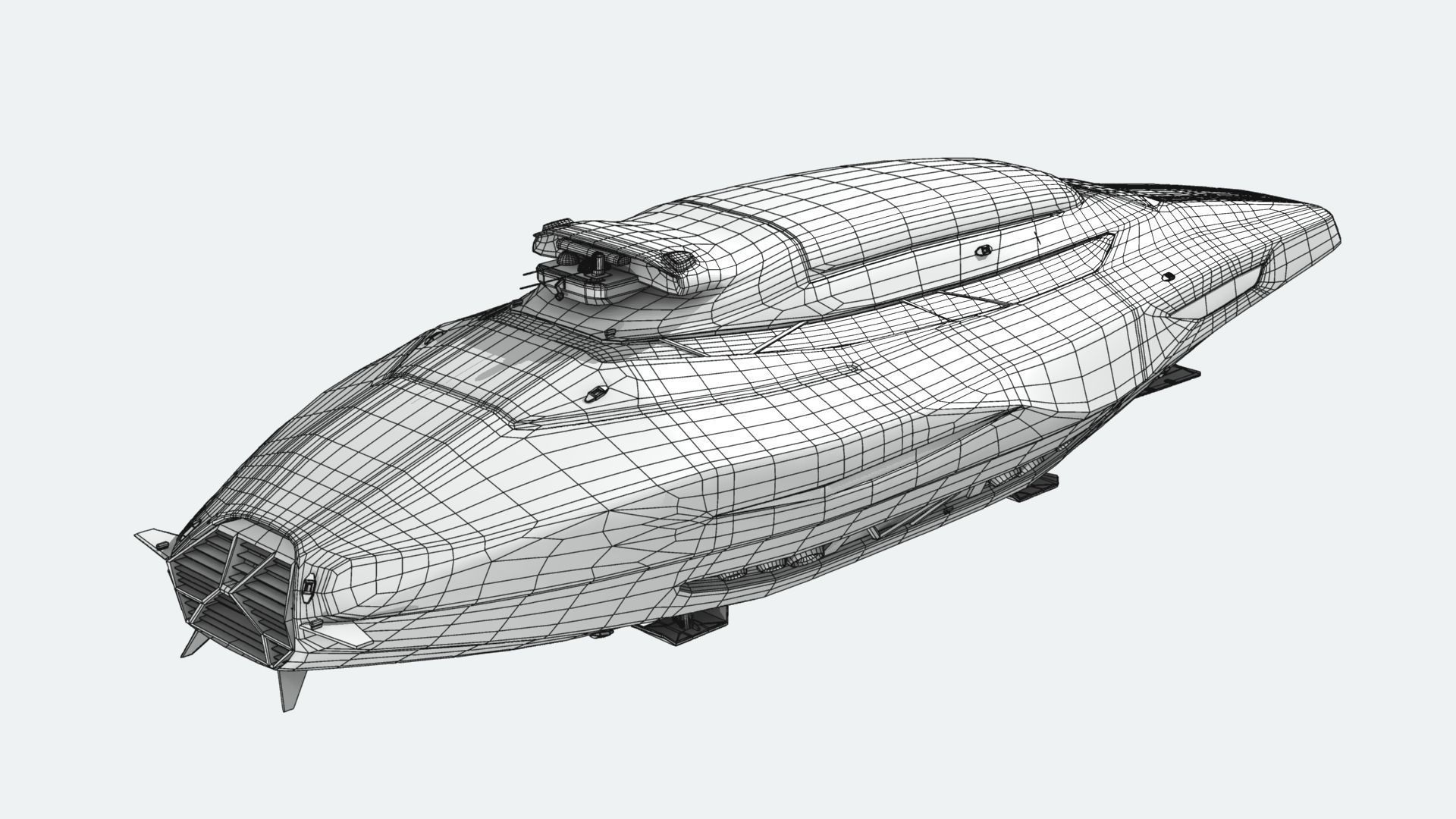 Space yacht 3D model_7