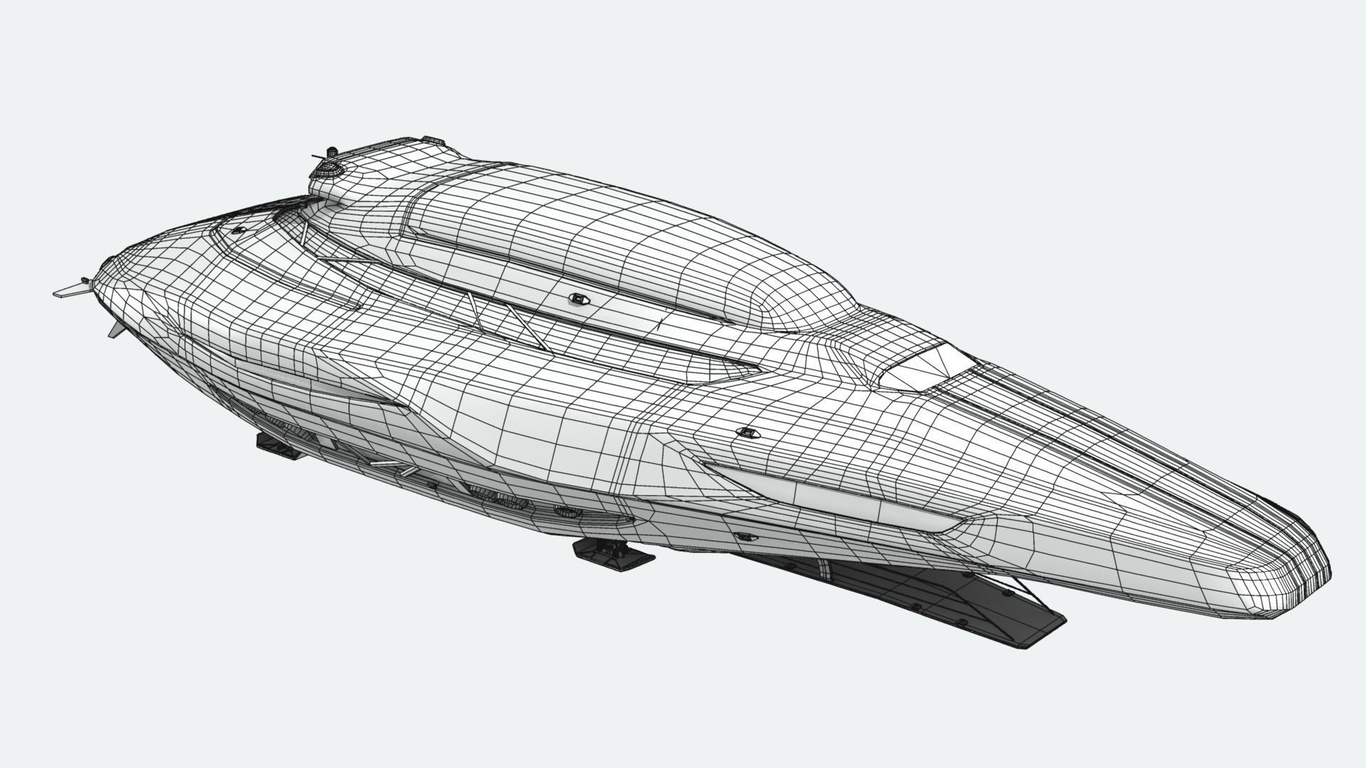 Space yacht 3D model_9