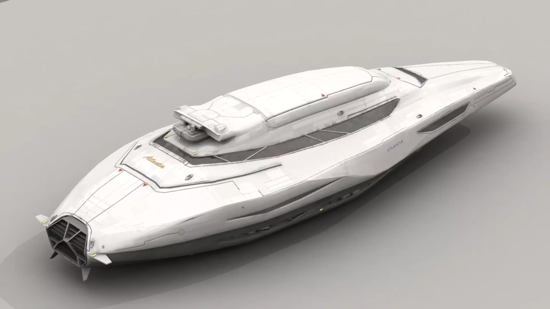 Space yacht 3D model_0