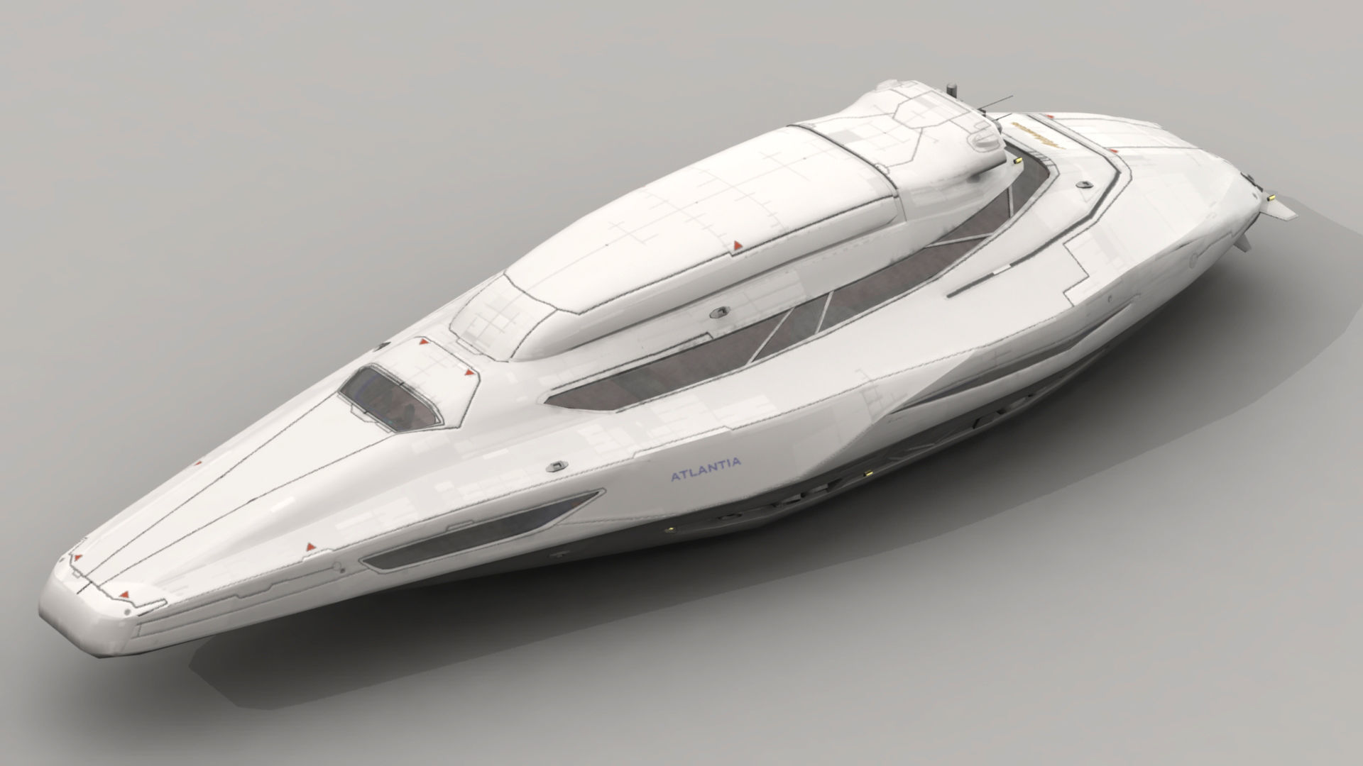 Space yacht 3D model_2