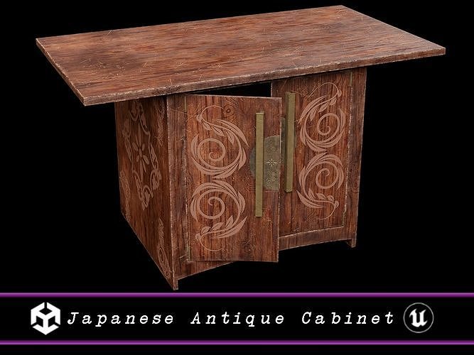 Japanese Antique Cabinet  Low-poly 3D model