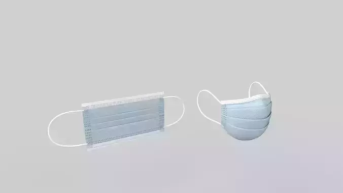 Medical face mask Low-poly 3D model