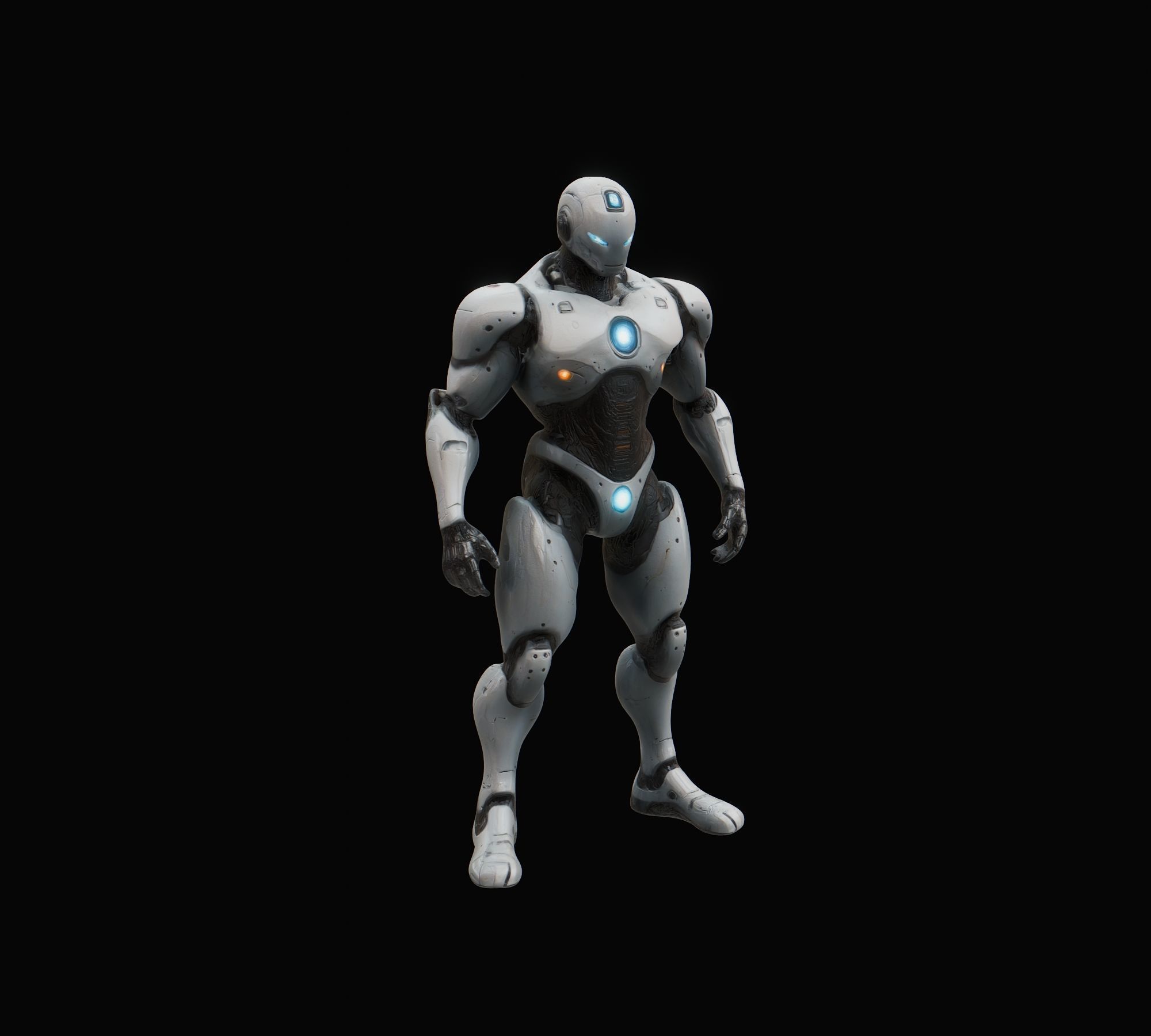 Robot Superhero Rigged Low-poly 3D model_1