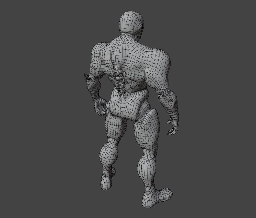 Robot Superhero Rigged Low-poly 3D model_4