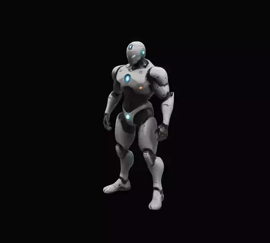 Robot Superhero Rigged Low-poly 3D model