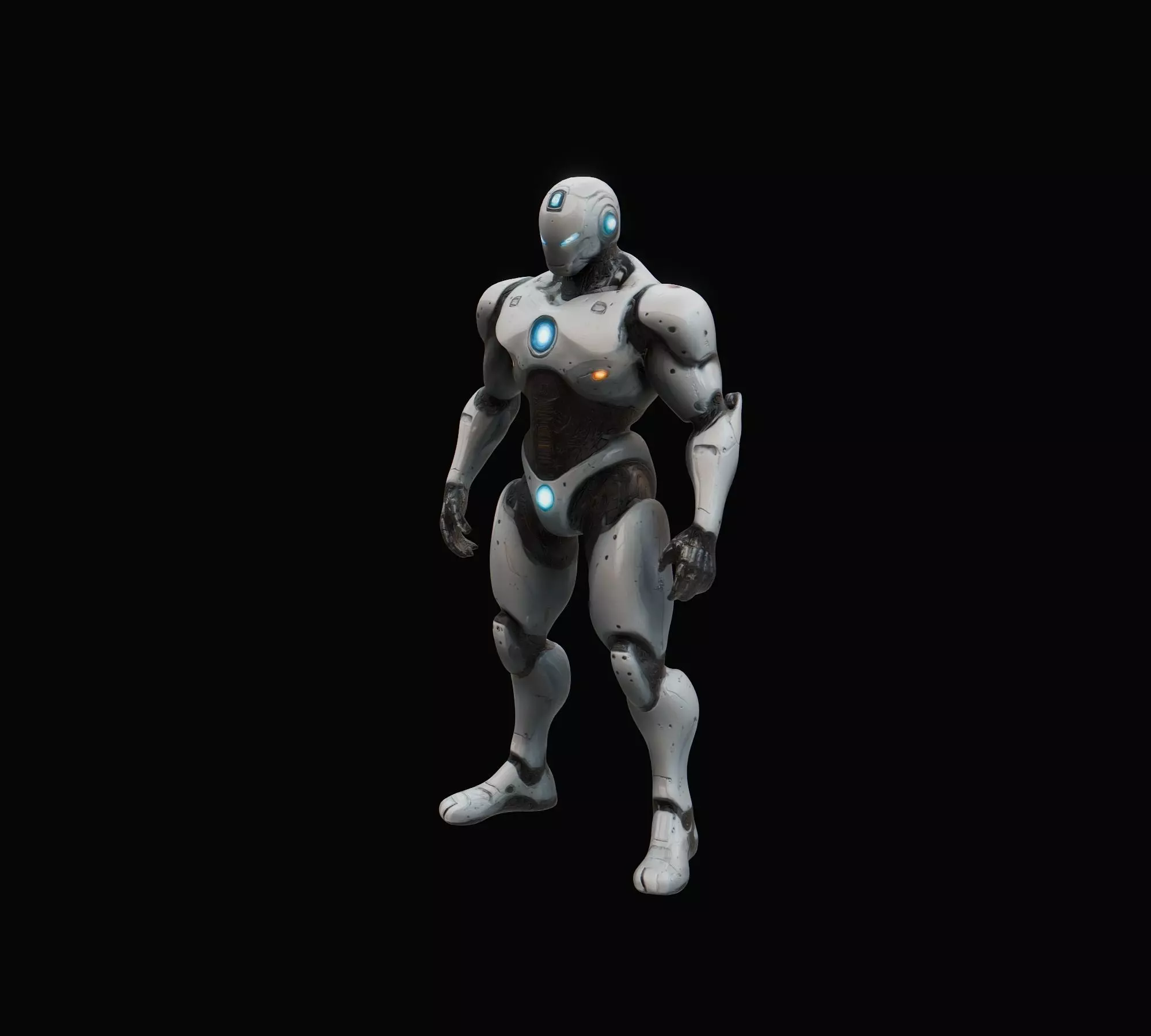 Robot Superhero Rigged Low-poly 3D model_0