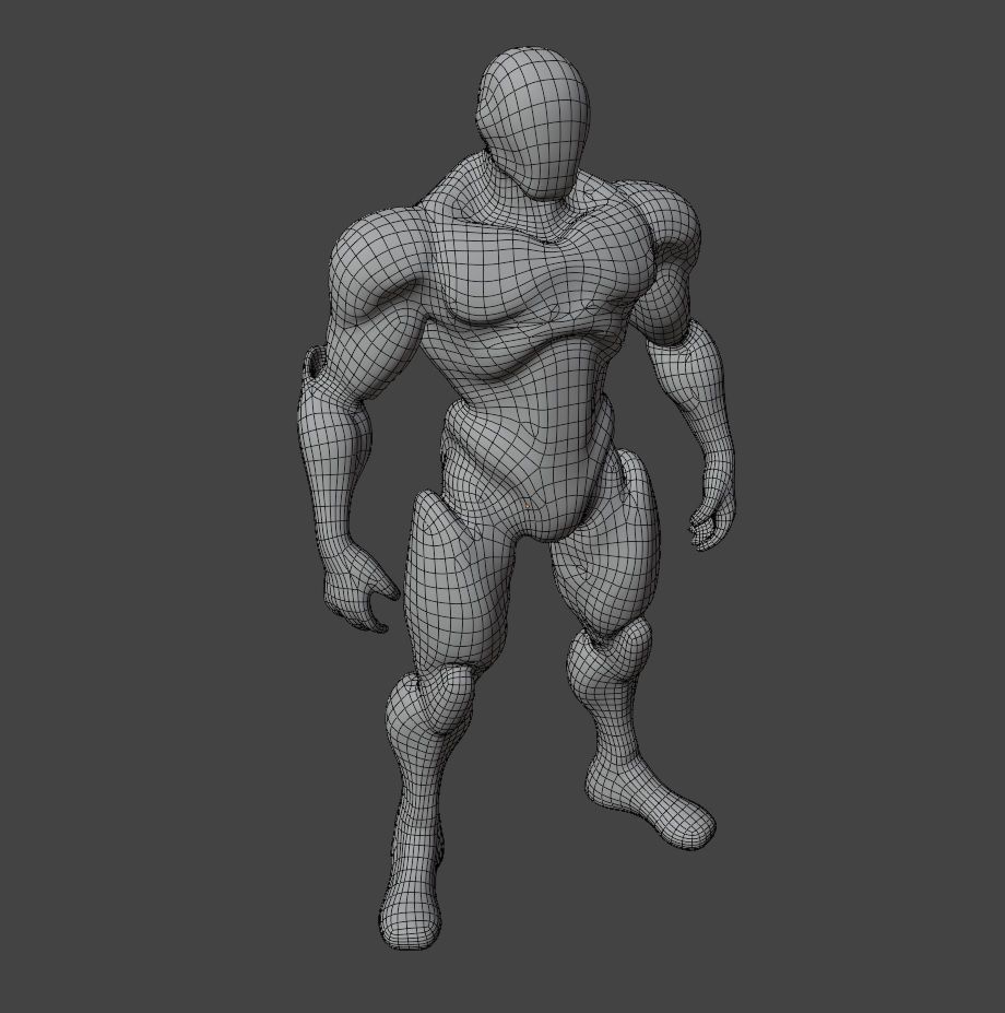 Robot Superhero Rigged Low-poly 3D model_5