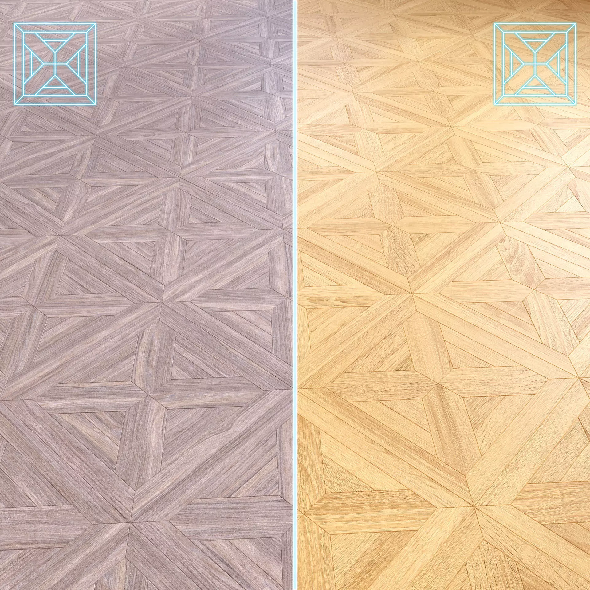 Parquet - Laminate - Wooden floor 2 in 1 Low-poly 3D model_0