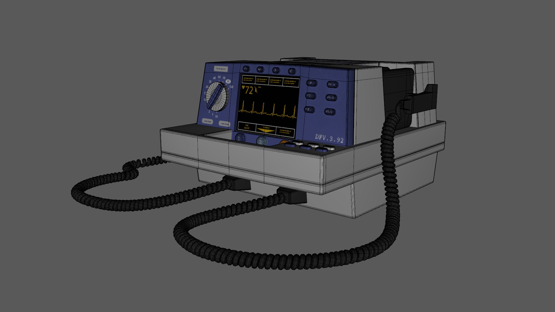 Defibrillators Medical Low-poly 3D model_8