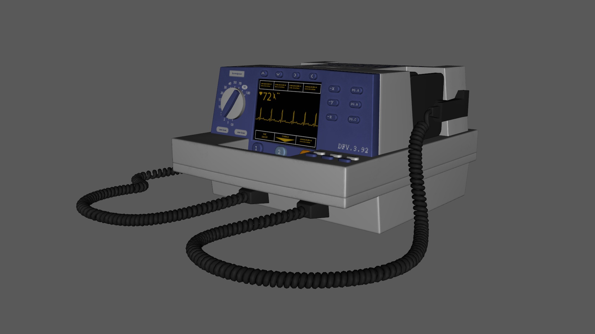 Defibrillators Medical Low-poly 3D model_7