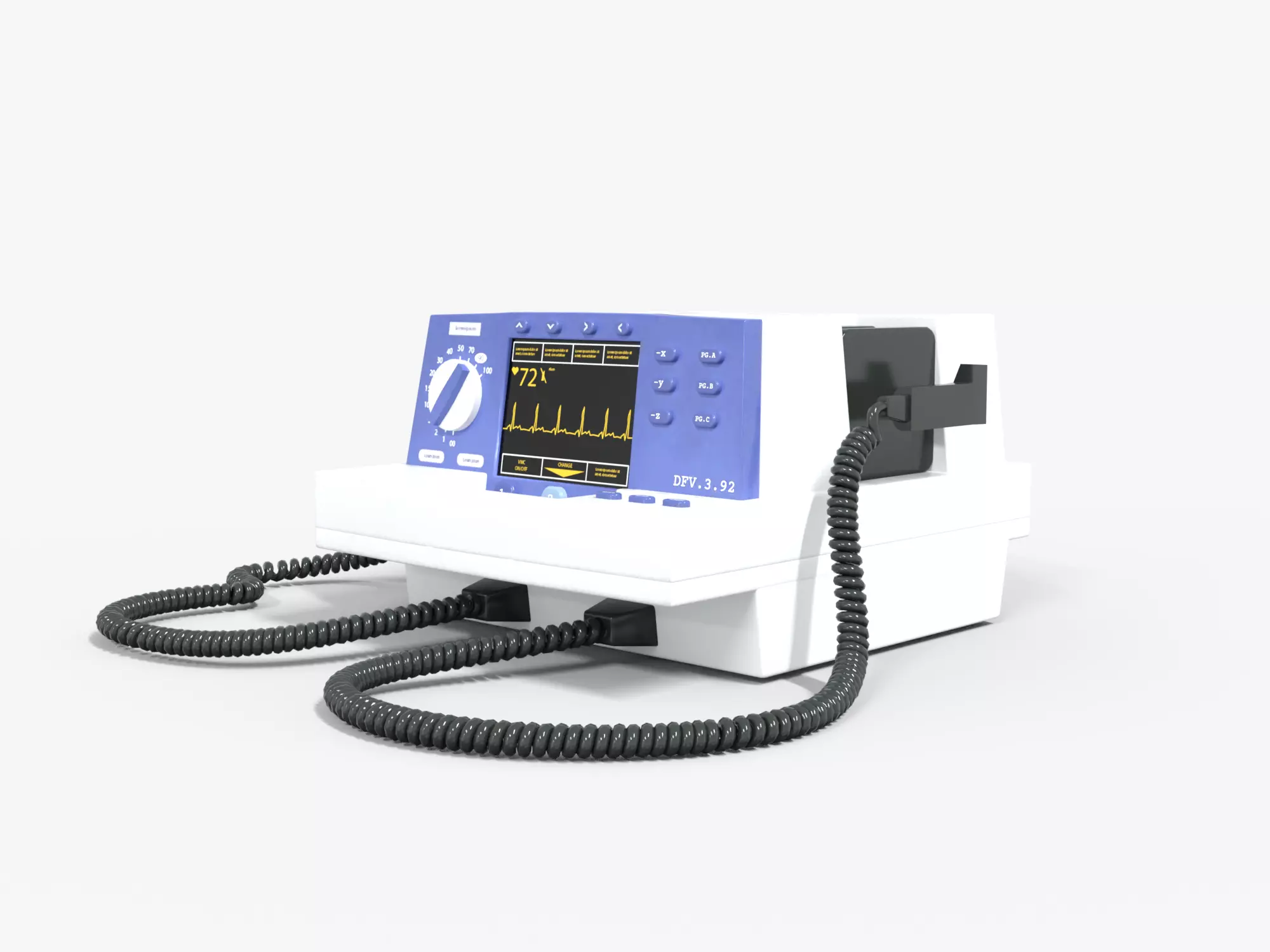 Defibrillators Medical Low-poly 3D model_0