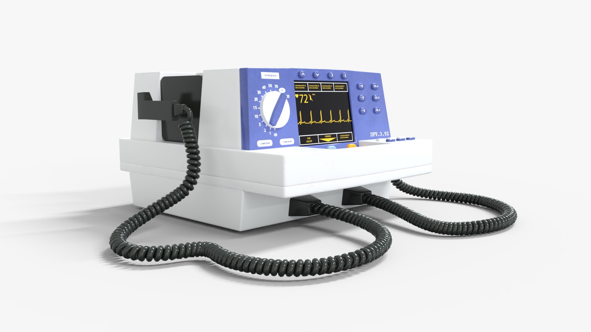 Defibrillators Medical Low-poly 3D model_2