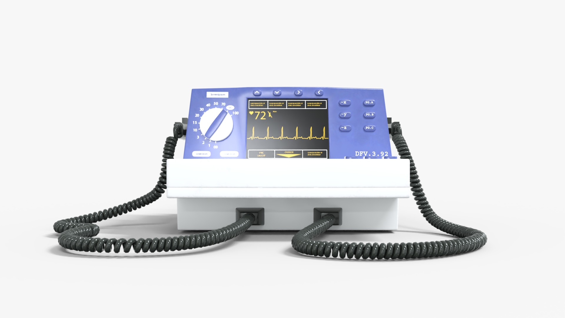 Defibrillators Medical Low-poly 3D model_1