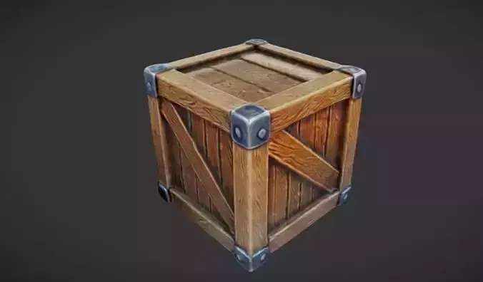 stylized wooden Crates 3D Game Ready Model