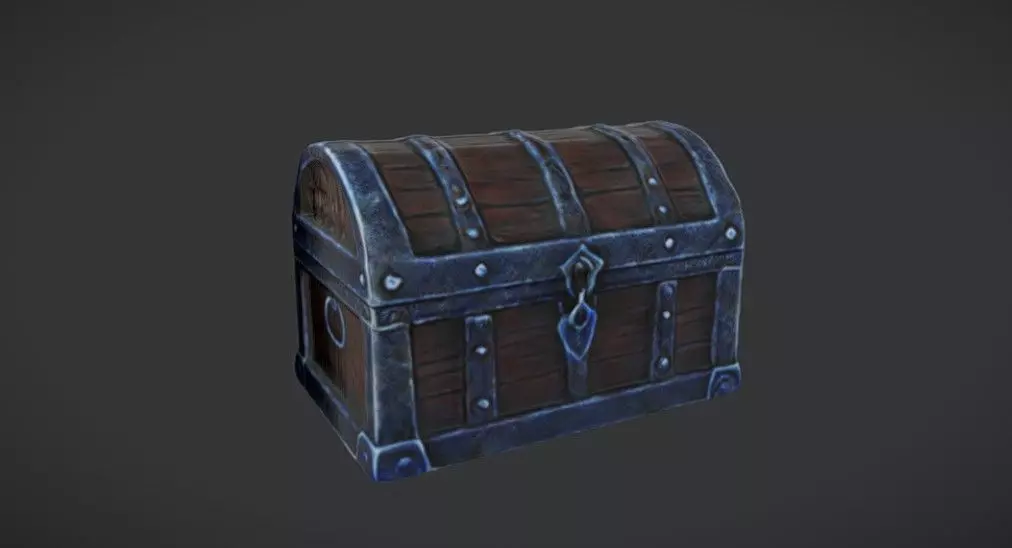 Old Chest Game Ready 3D Model 3D model_0