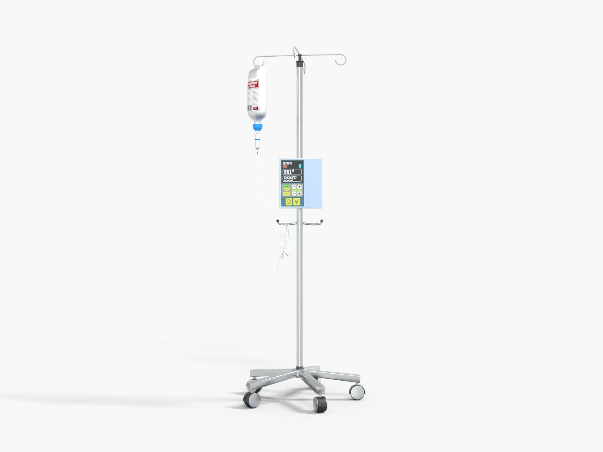 IV Pole Dextrose Drip Stand Medical Low-poly 3D model_1