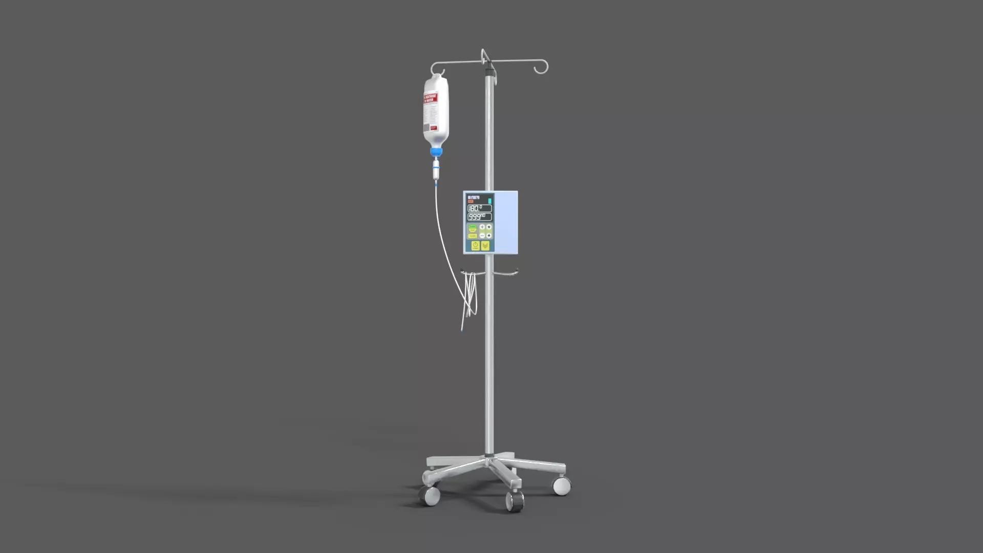 IV Pole Dextrose Drip Stand Medical Low-poly 3D model_0