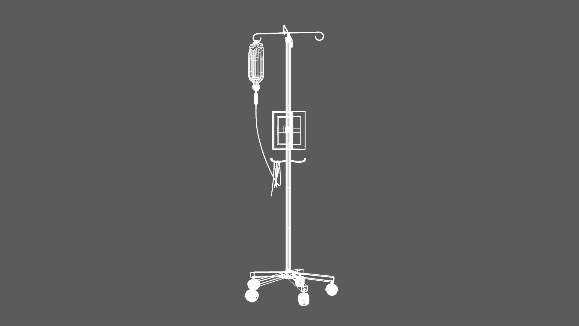 IV Pole Dextrose Drip Stand Medical Low-poly 3D model_12