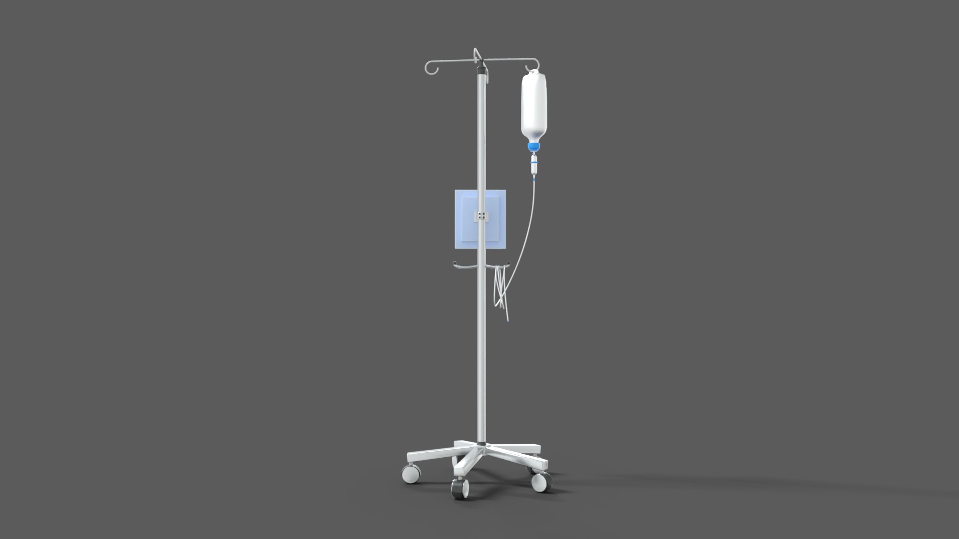 IV Pole Dextrose Drip Stand Medical Low-poly 3D model_6