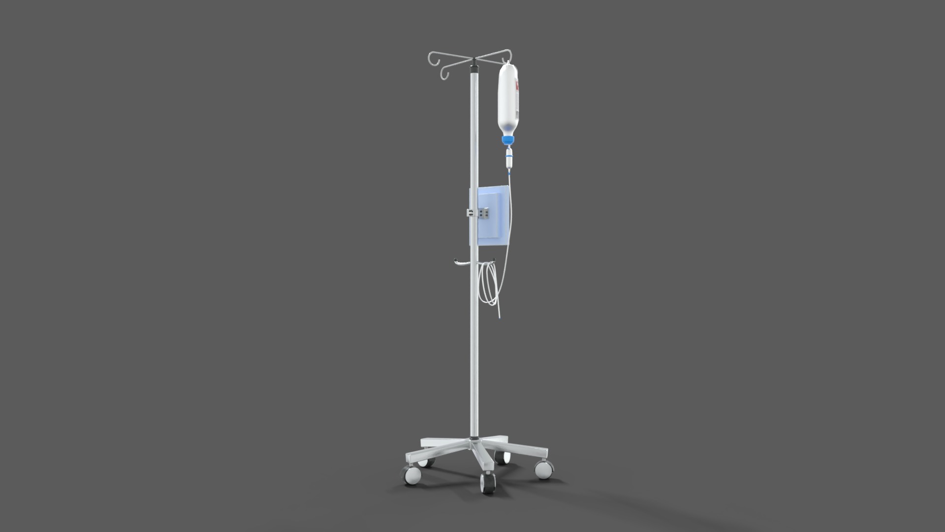 IV Pole Dextrose Drip Stand Medical Low-poly 3D model_5