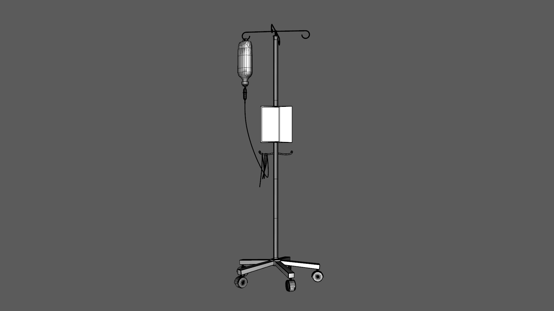 IV Pole Dextrose Drip Stand Medical Low-poly 3D model_11