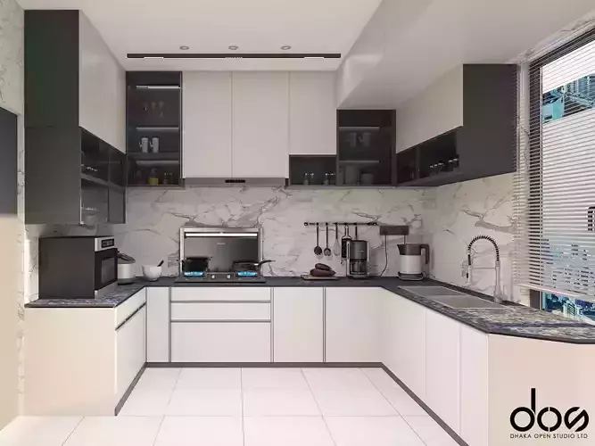 Modern Modular Kitchen 3D Model 3D print model
