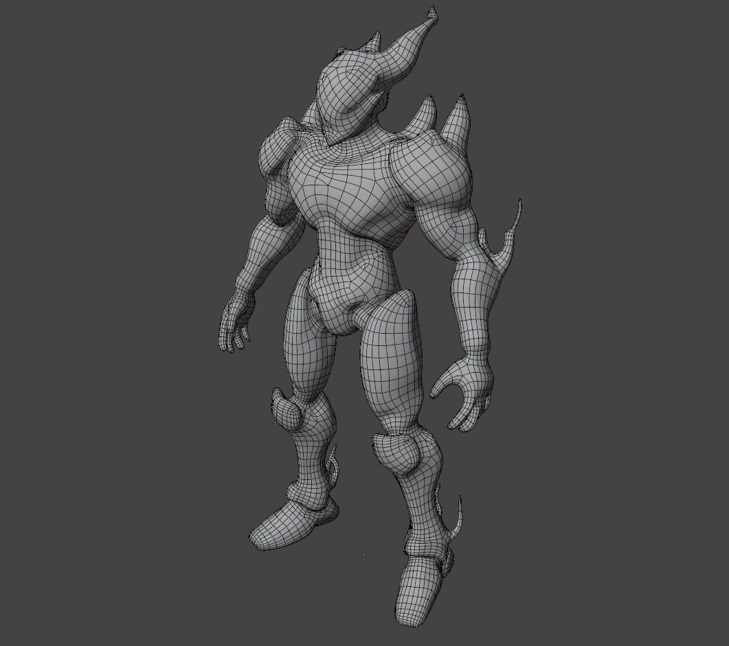 Robot Elemental Fire Low-poly 3D model_4