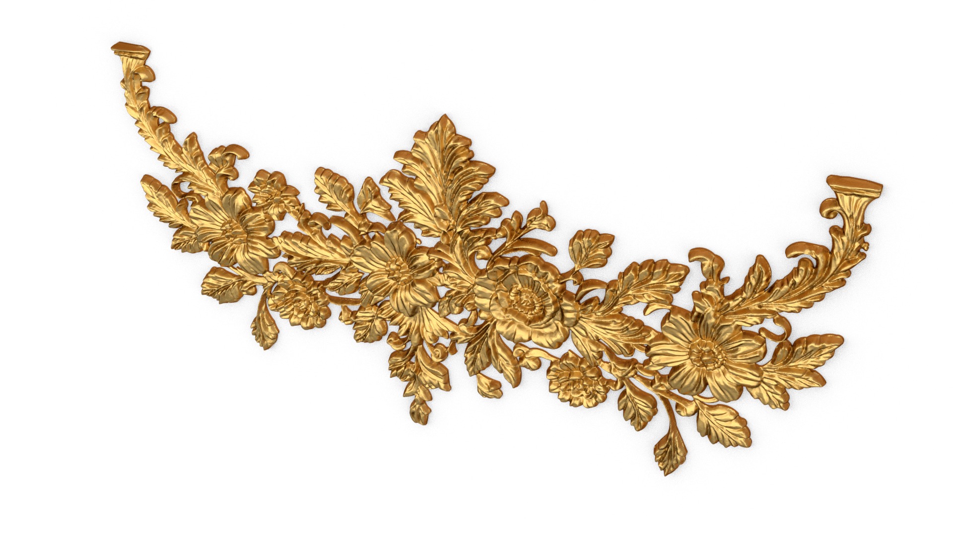 Classic decor ornament carved 60 3D model_3