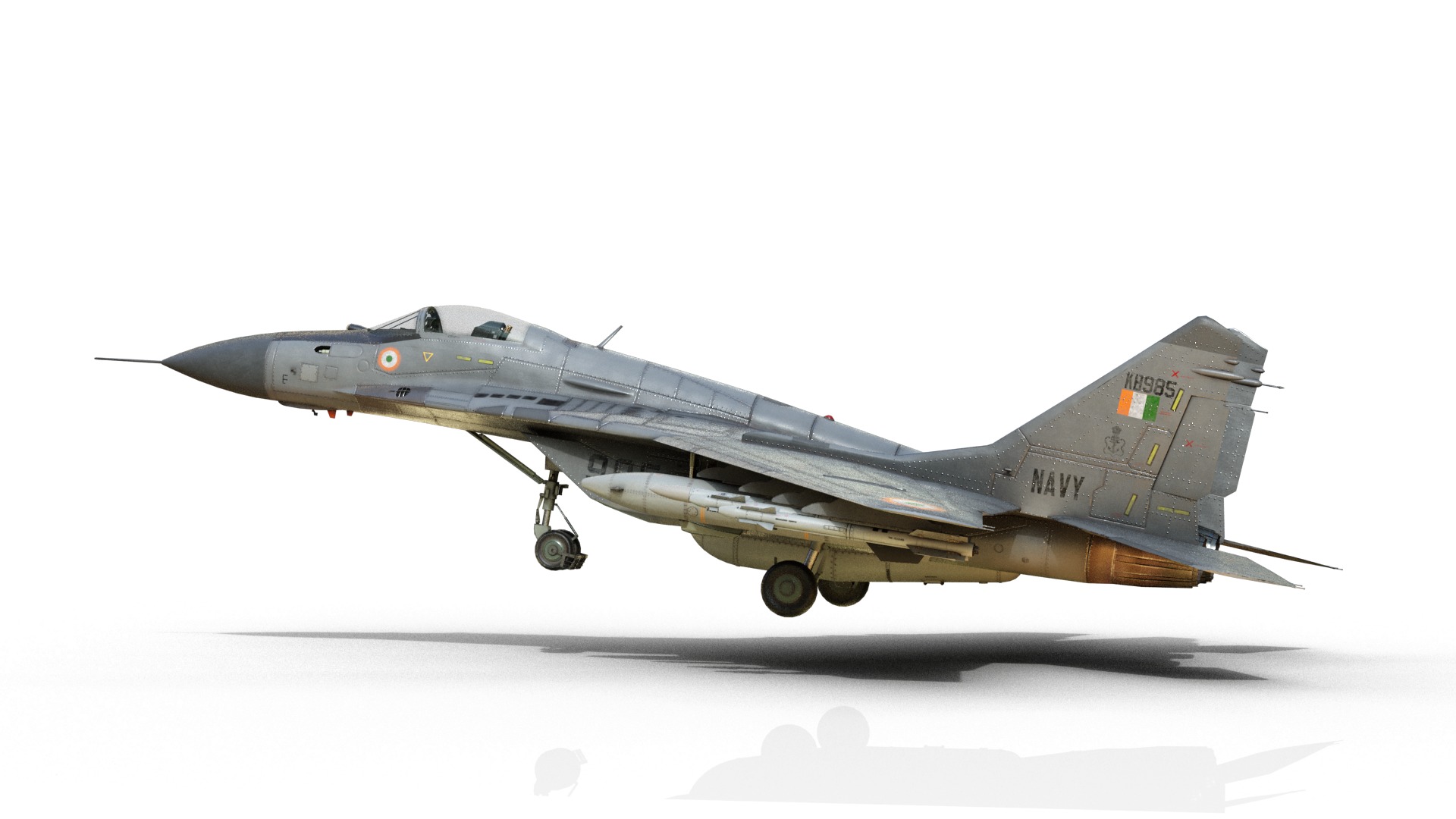 Mikoyan-Gurevich MiG-29K Mig29K shipboard aircraft Low-poly 3D model_3