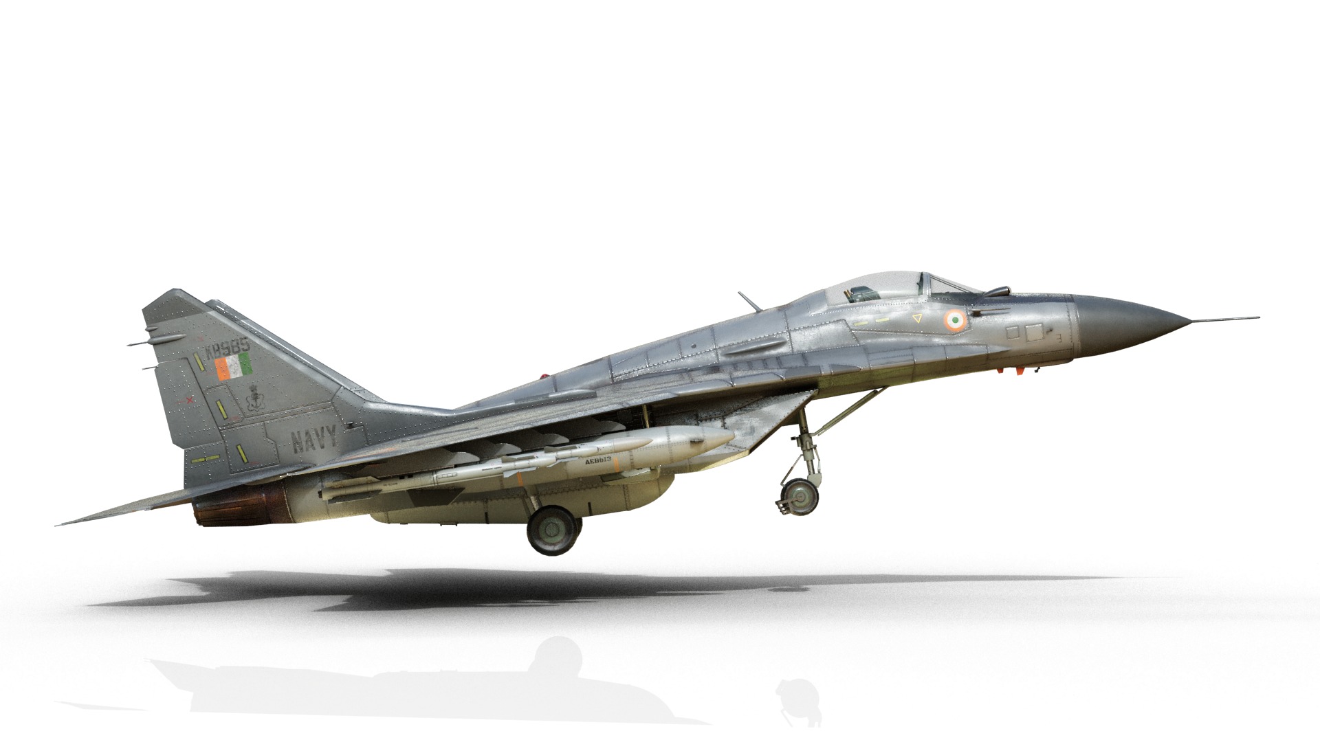 Mikoyan-Gurevich MiG-29K Mig29K shipboard aircraft Low-poly 3D model_2