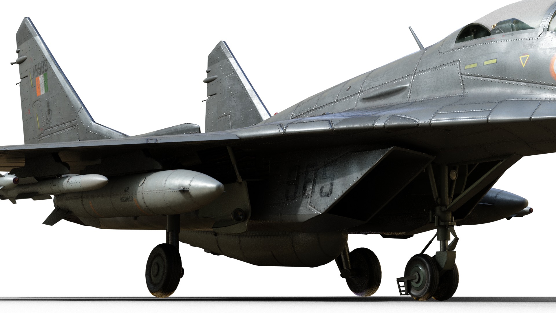 Mikoyan-Gurevich MiG-29K Mig29K shipboard aircraft Low-poly 3D model_17