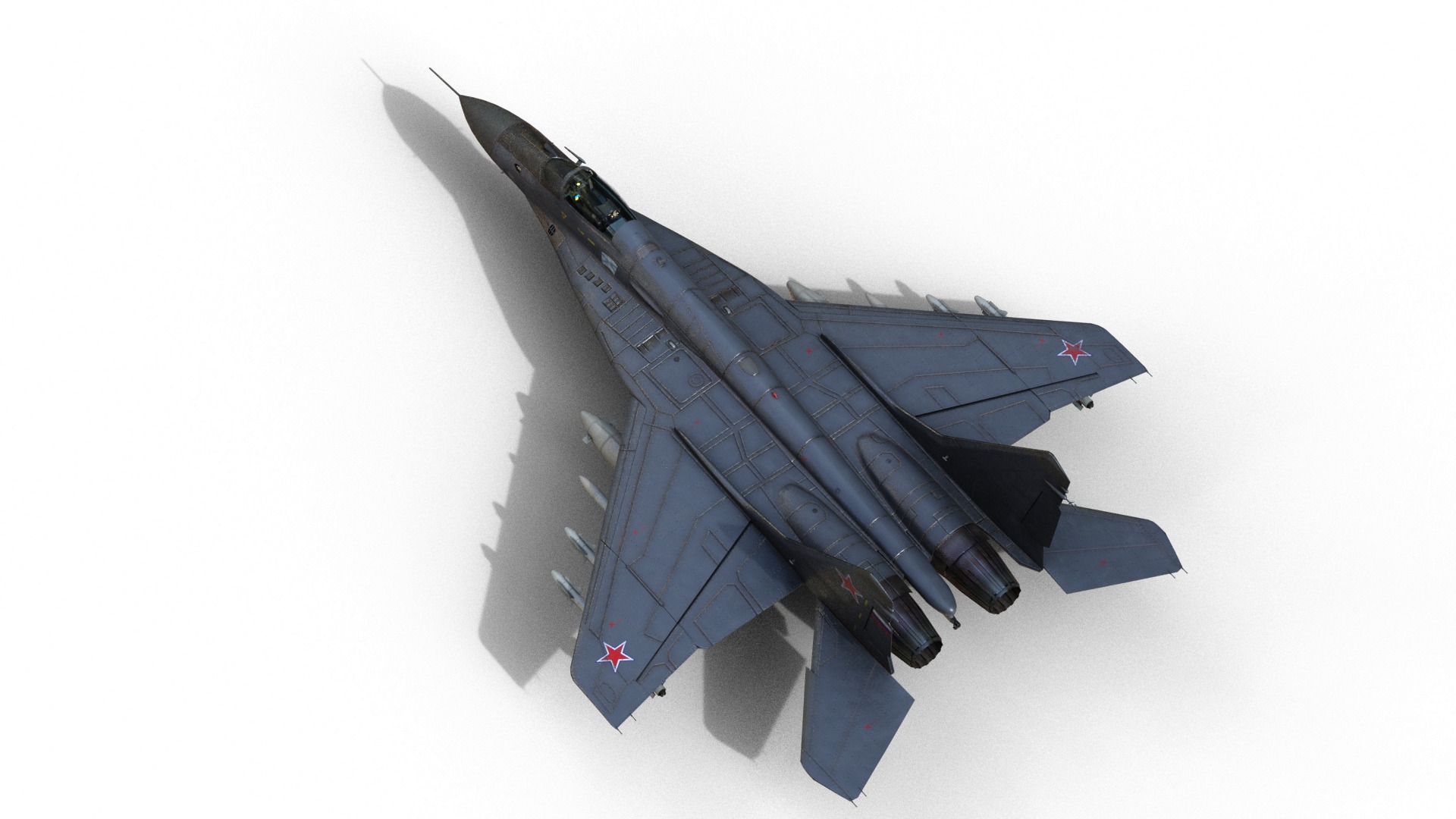 Mikoyan-Gurevich MiG-29K Mig29K shipboard aircraft Low-poly 3D model_8