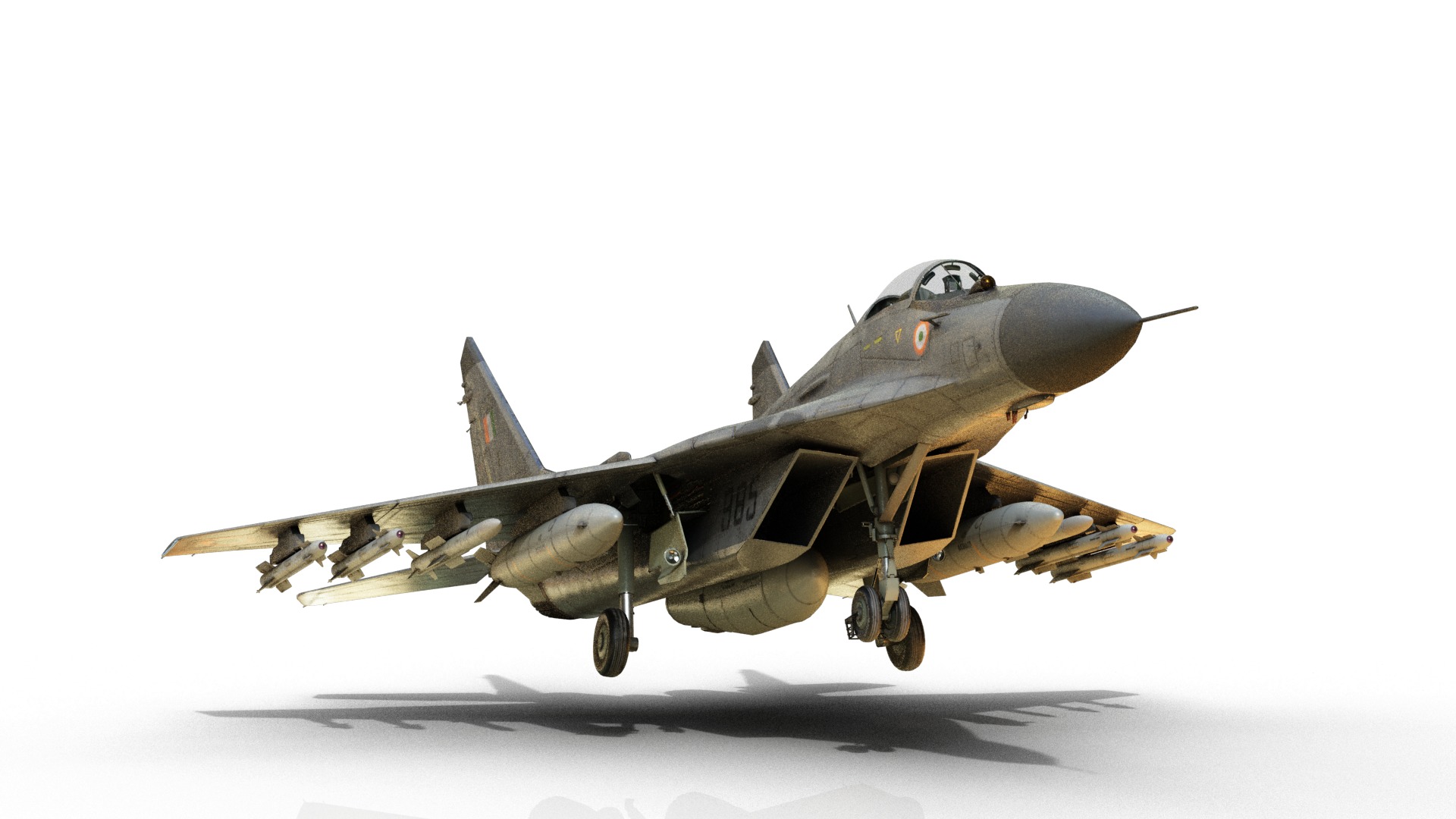 Mikoyan-Gurevich MiG-29K Mig29K shipboard aircraft Low-poly 3D model_1